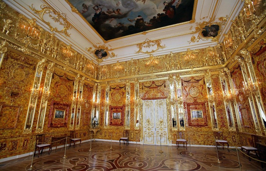 Екатерининский дворец в Царском селе Янтарная комната