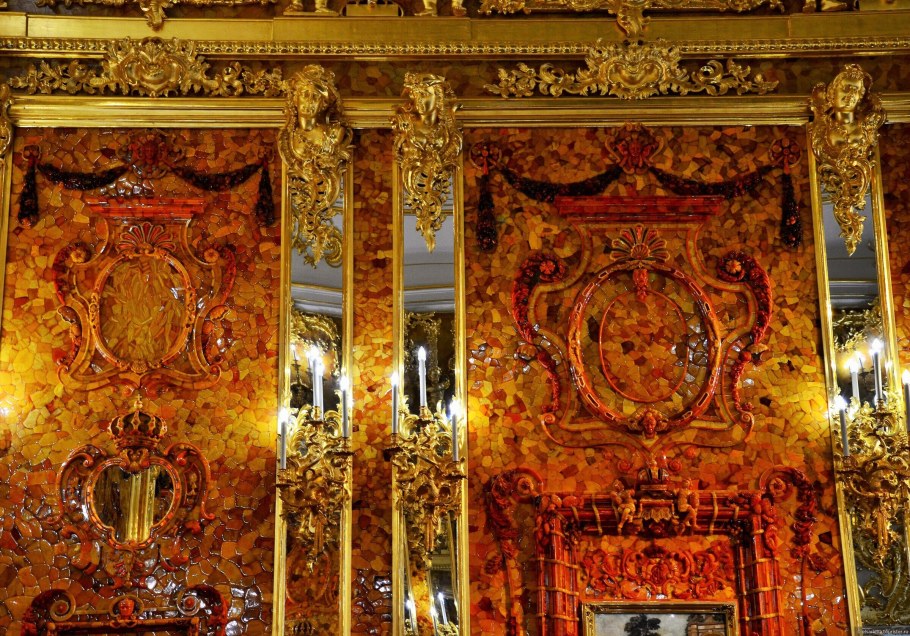 Екатерининский дворец в Царском селе Янтарная комната
