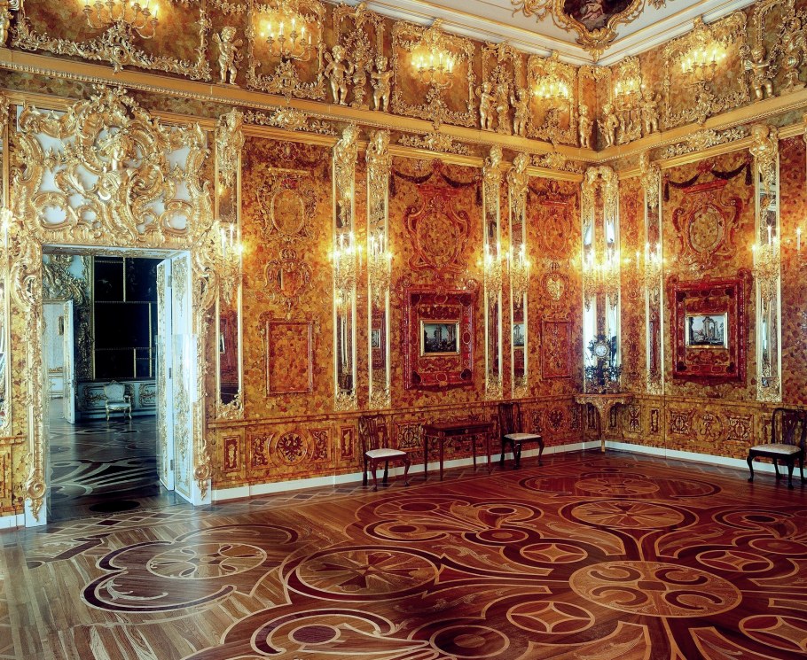 Екатерининский дворец в Царском селе Янтарная комната