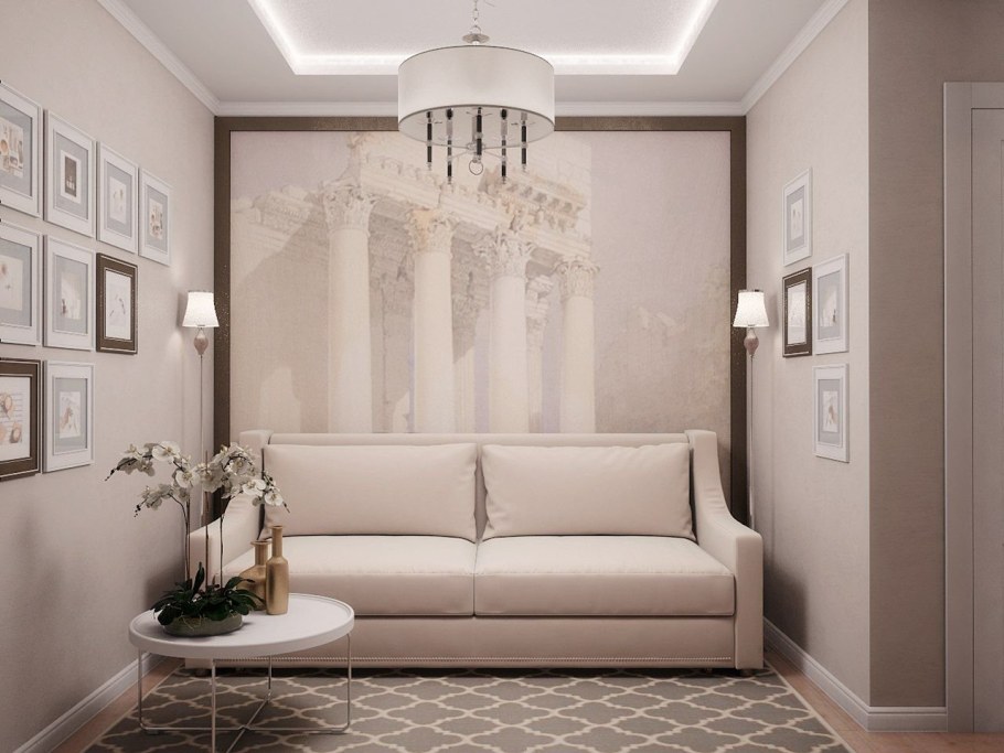 Бежевый дизайн интерьера