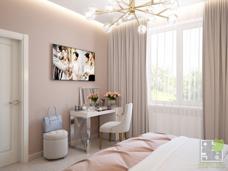 Комната в нюдовых тонах