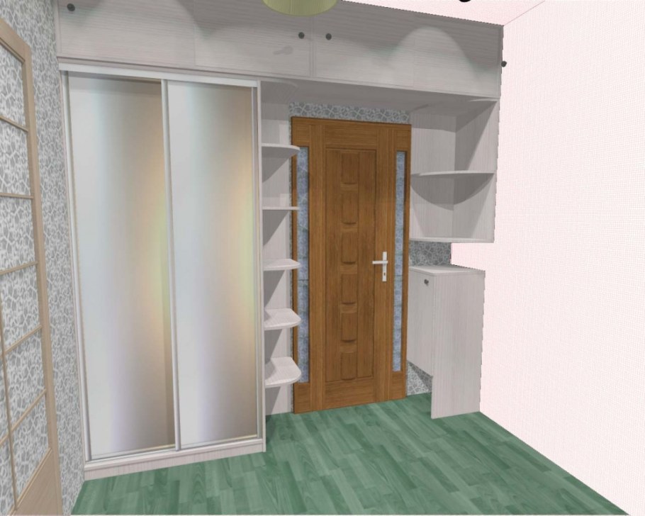 Шкаф вокруг дверного проема в прихожей