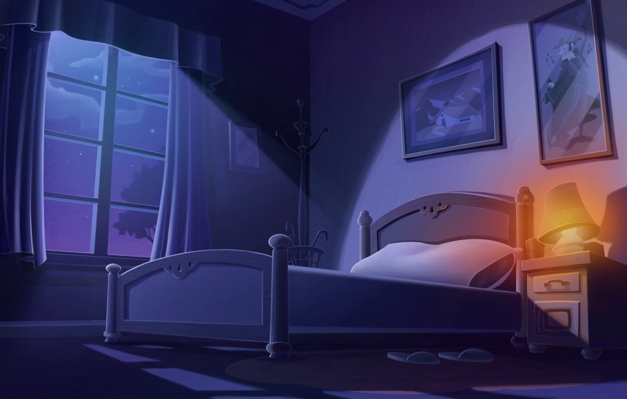 Комната с кроватью аниме