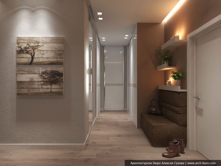 Современный интерьер коридора в квартире