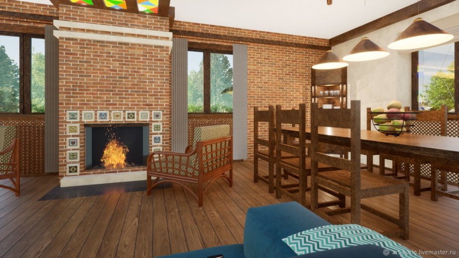 Коттеджи интерьер в Подмосковье для отдыха