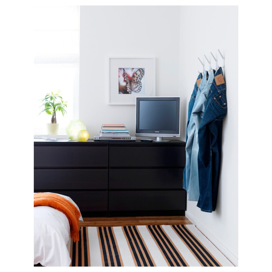 Комод икеа МАЛЬМ черный черный