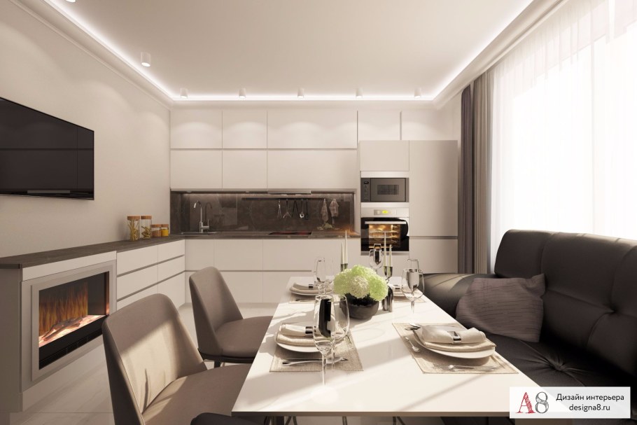 Интерьер двухкомнатной квартиры 60 кв.м в светлых тонах