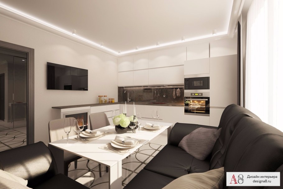 Интерьер 2 комнатной квартиры 50 кв.м