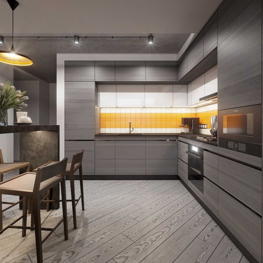 Интерьер кухни в двухкомнатной квартире