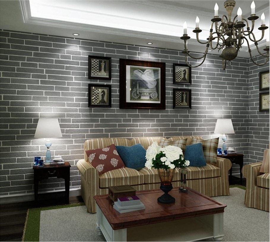 Бежевый кирпич в интерьере