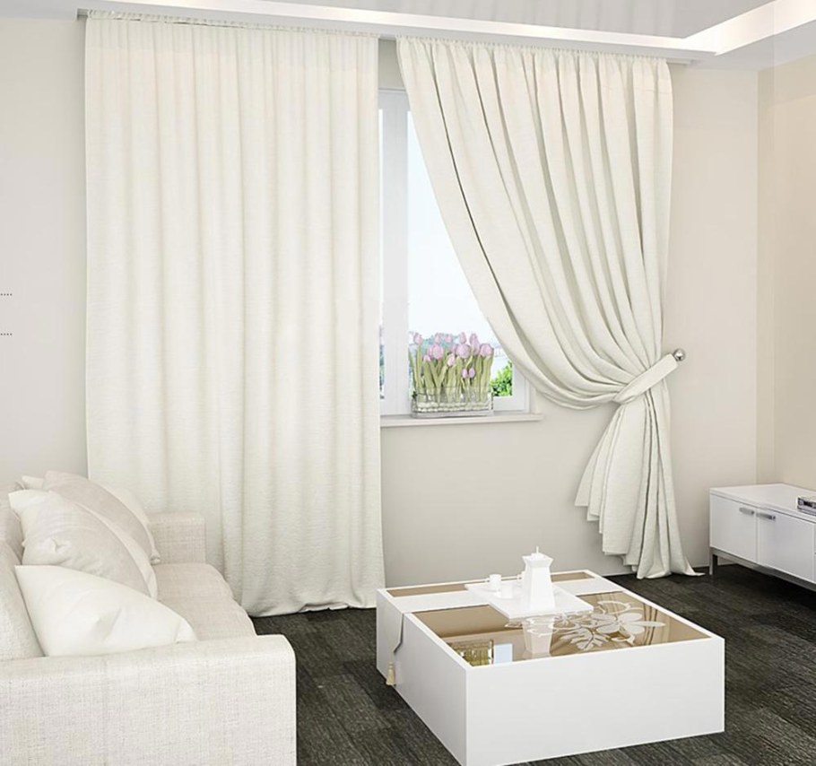 Шторы в белую спальню