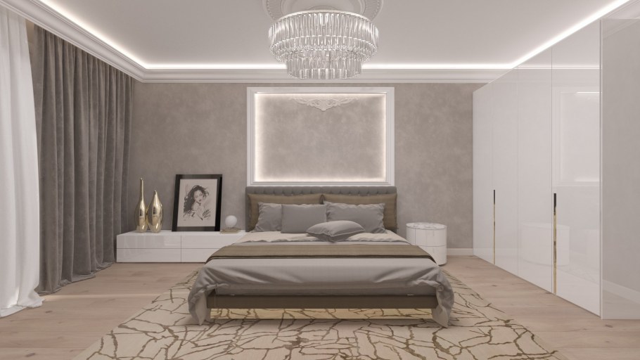 Цвет мокко в интерьере спальни