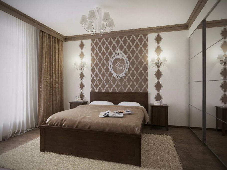 Спальня в бежево кофейных тонах