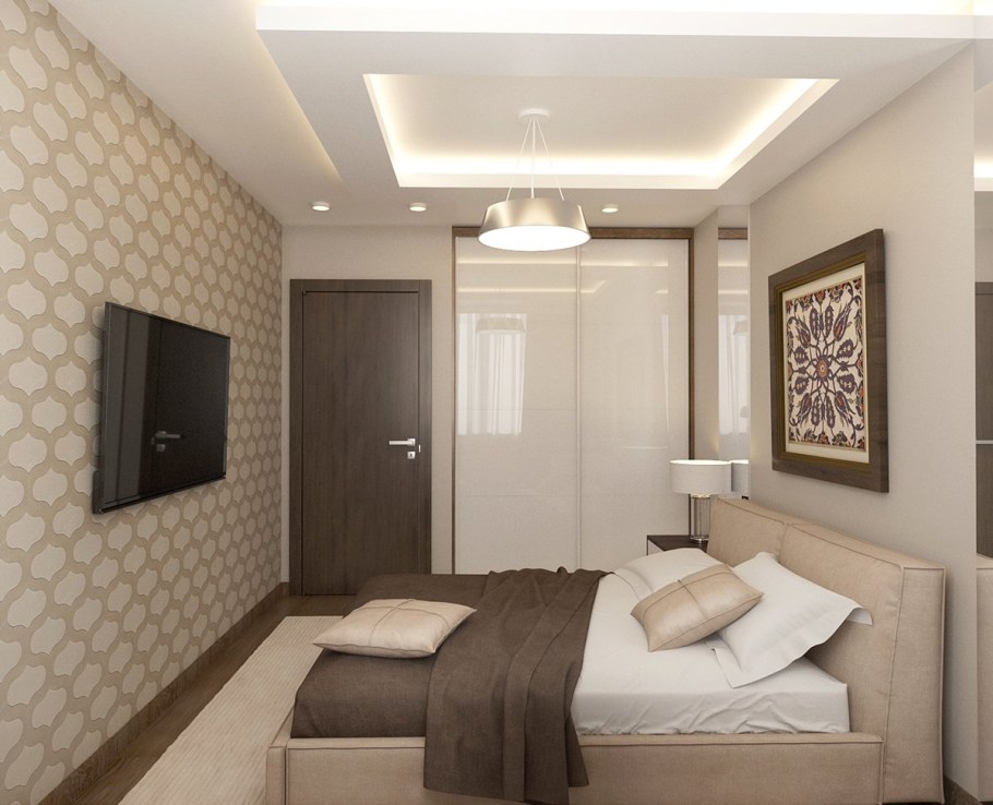 Спальня в кофейных тонах