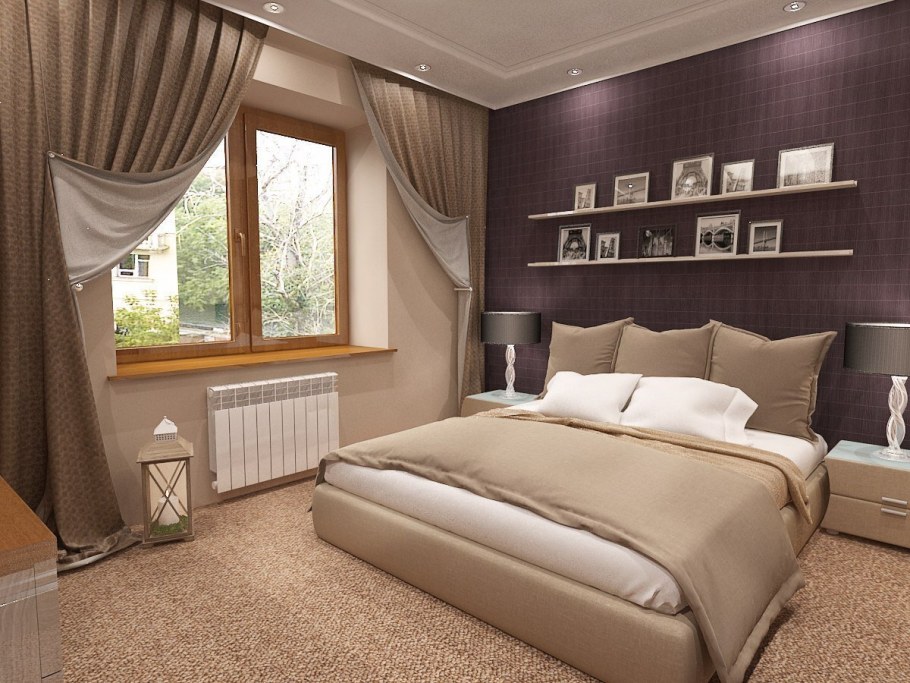 Спальня в бежево кофейных тонах