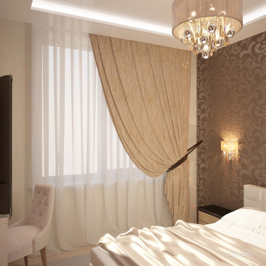 Спальня в бежево кофейных тонах