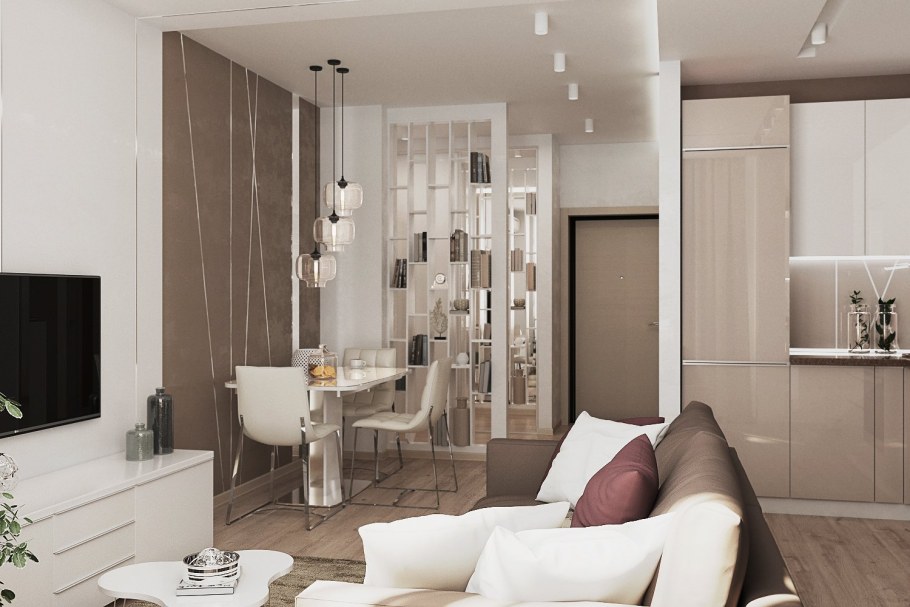 Гостиная в кофейном цвете