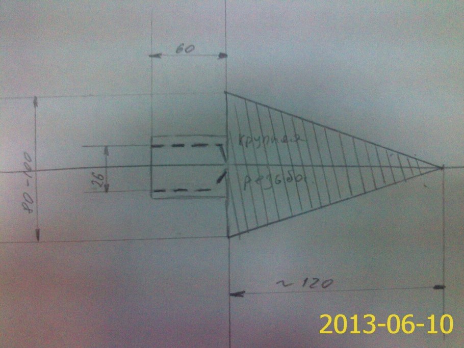 Чертеж морковки для дровокола диаметр 80