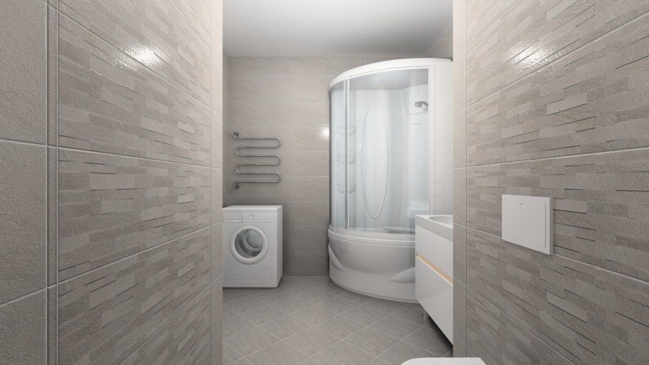 Гренель светлый серый в интерьере ванной