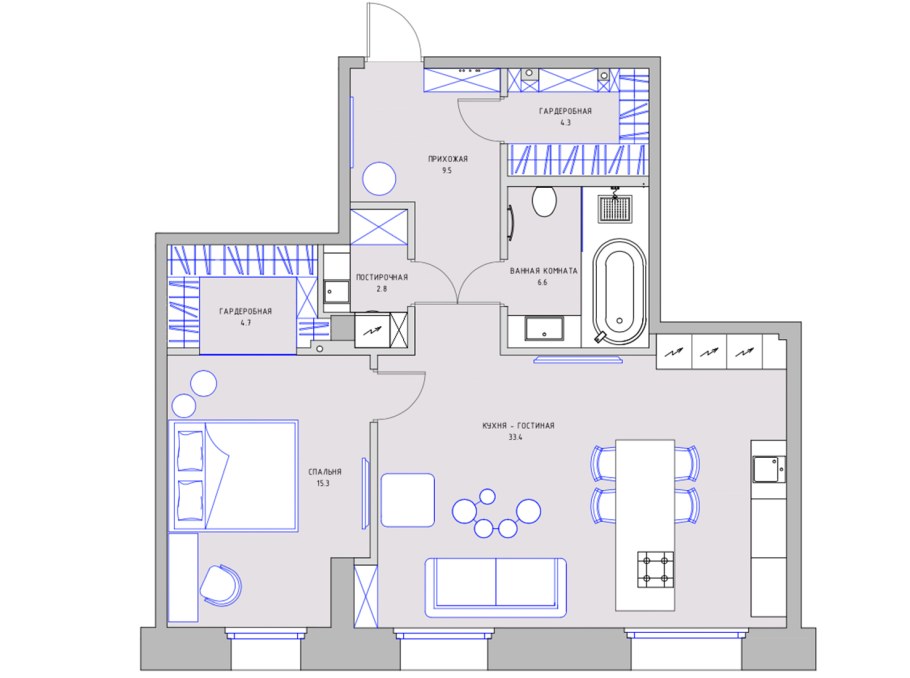 Планировка квартиры 85 м