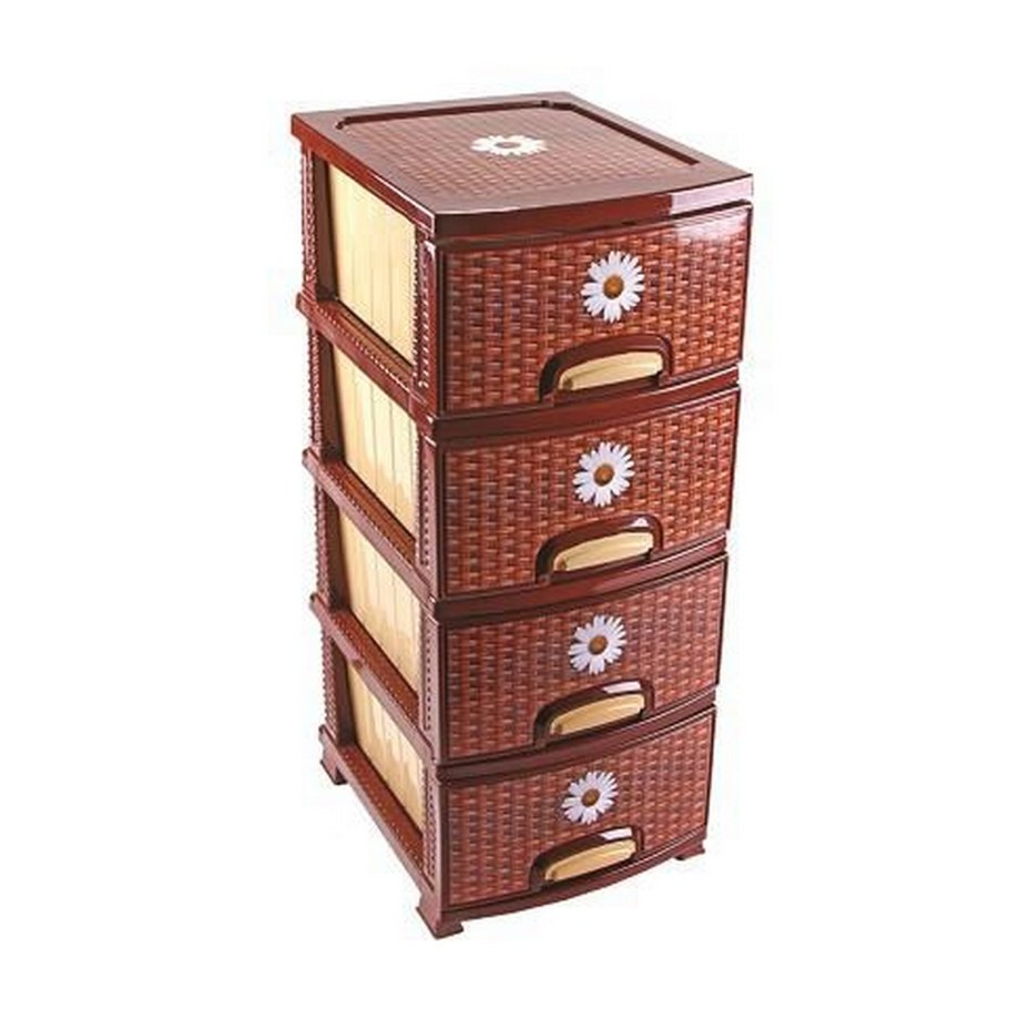 Комод декор ротанг белый РП-421