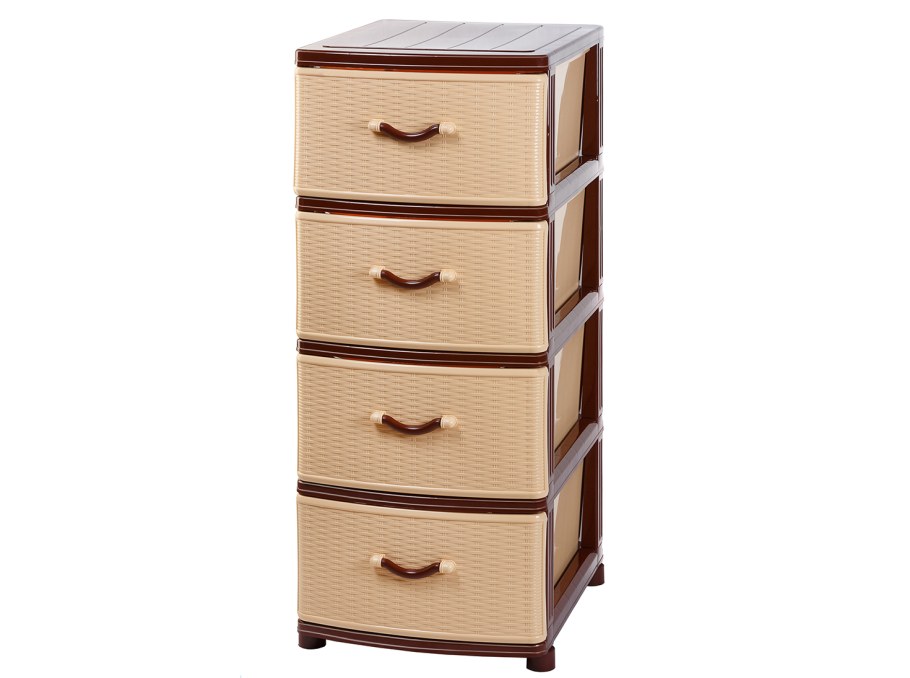 Эльфпласт комод классика плетенка 4-х секционный