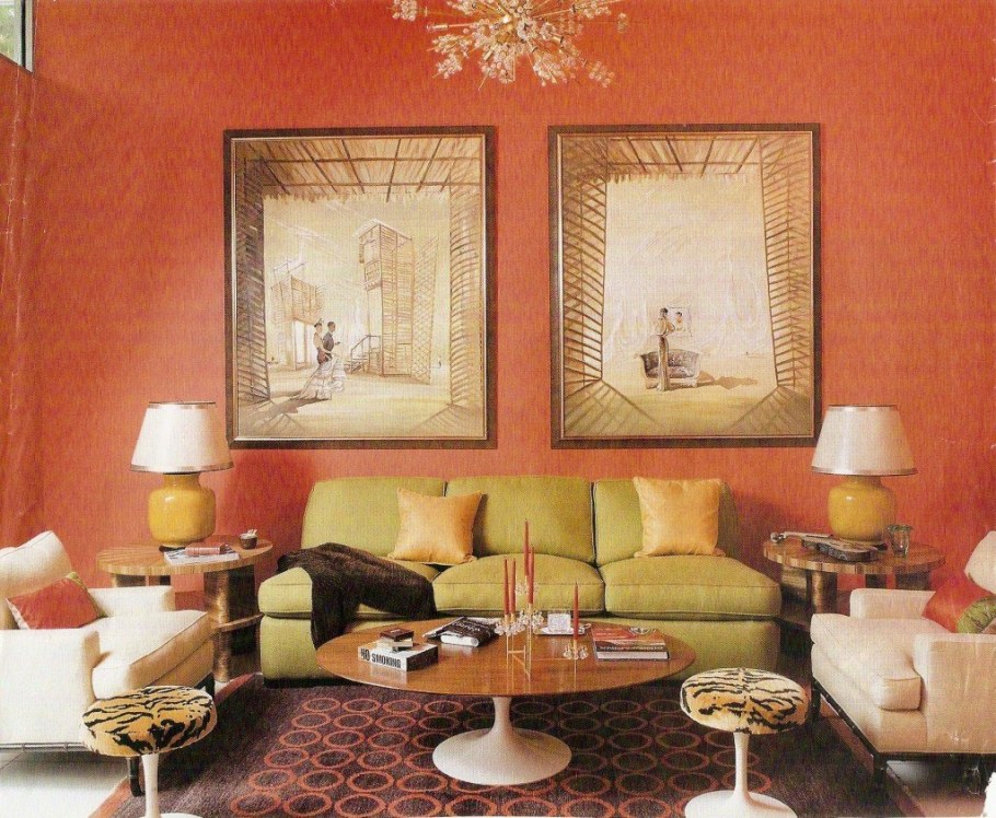 Интерьер в оранжевых тонах