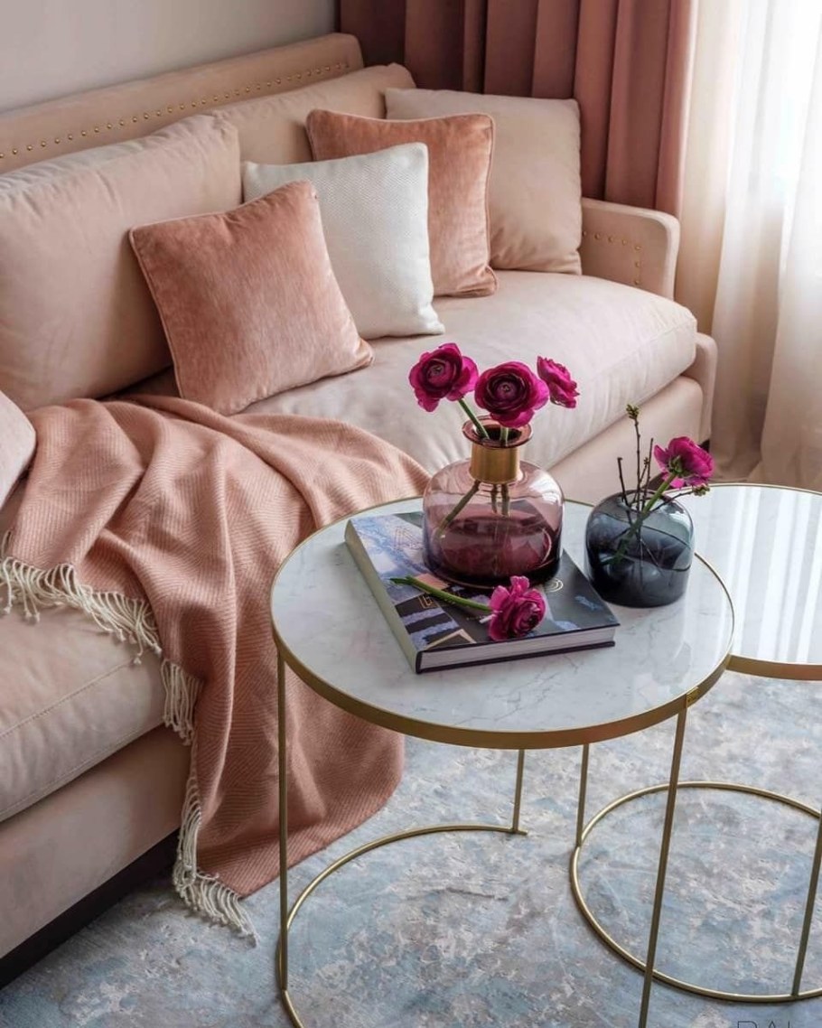 Цвет пыльная роза в интерьере