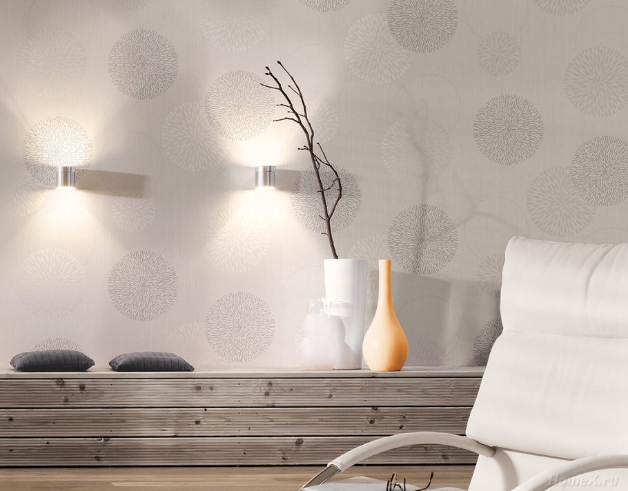 Обои круги в интерьере