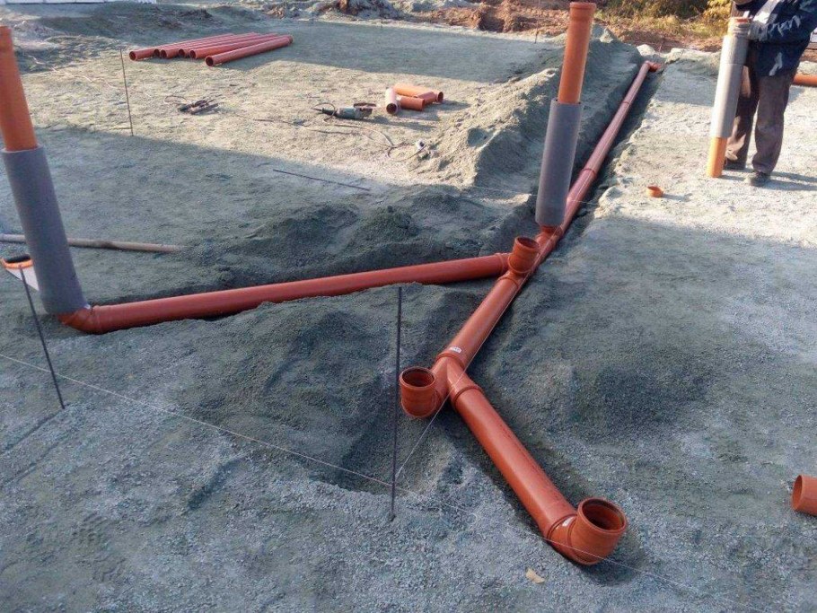 Гильза для канализационных труб 110 в фундаменте