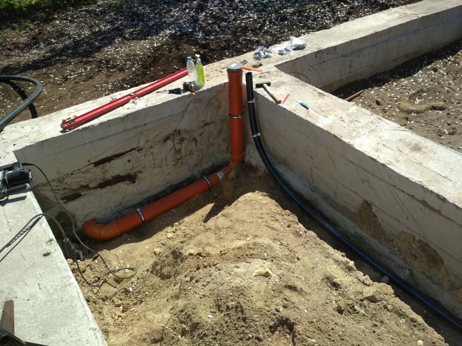 Закладные для канализации в ленточном фундаменте