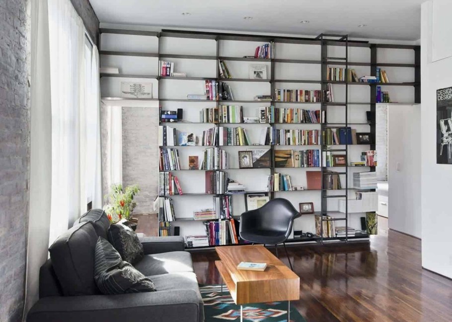 Стеллаж в интерьере