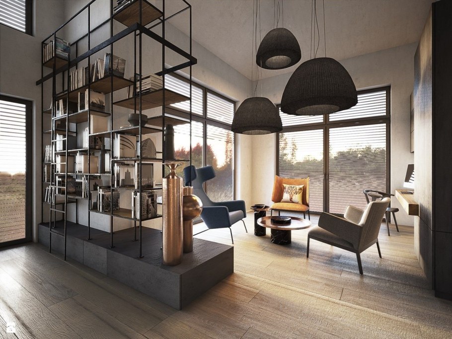 Зонирующий стеллаж лофт