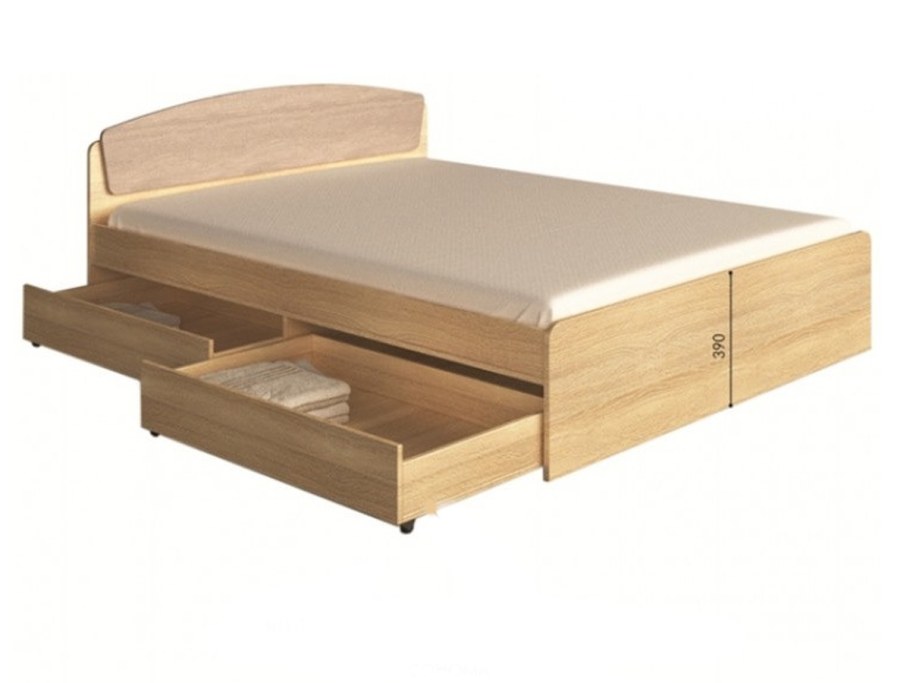 Кровать двуспальная с выдвижными ящиками