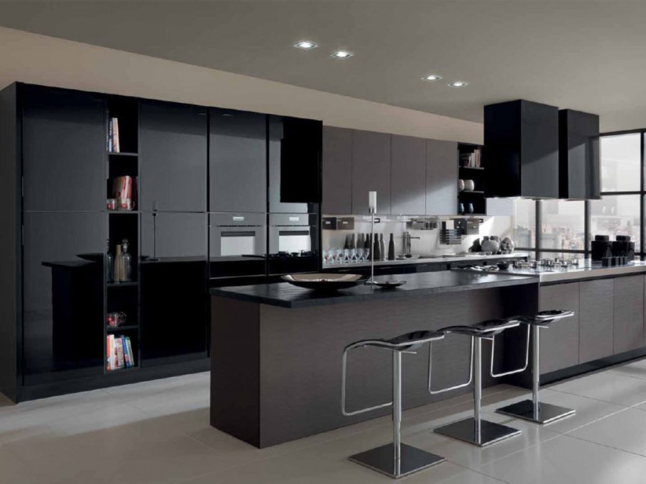 Кухня в стиле Модерн с островом