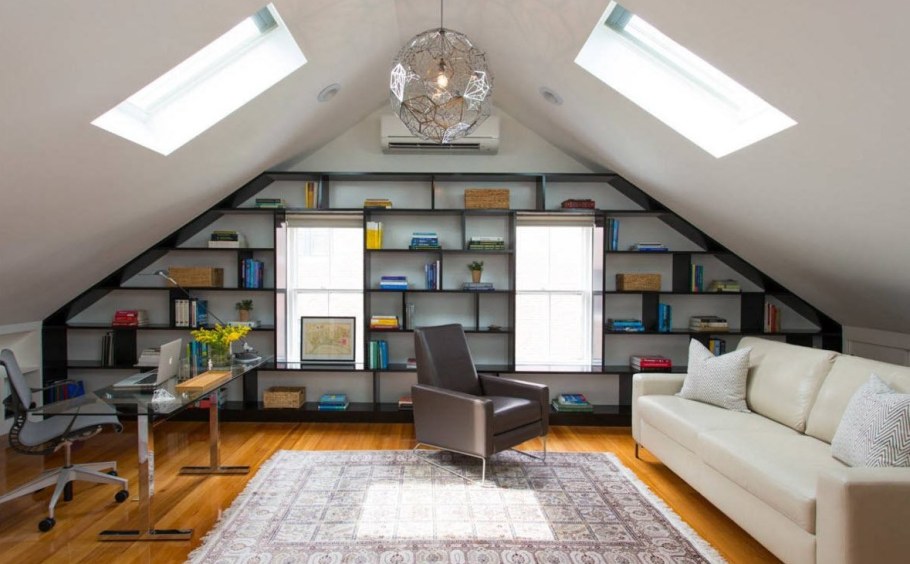 Жилая мансарда двухскатной крыши