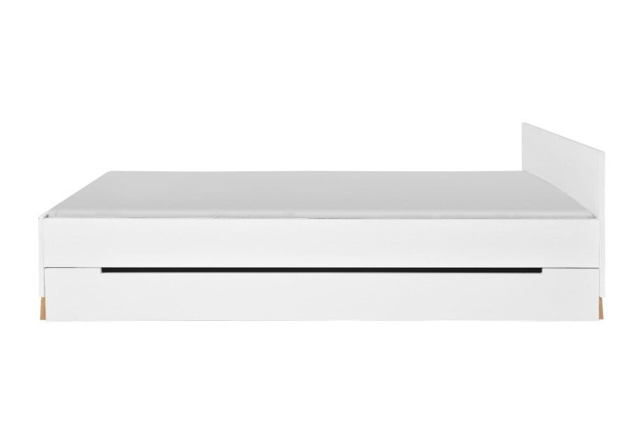 Кровать односпальная белая с ящиками 90х200см