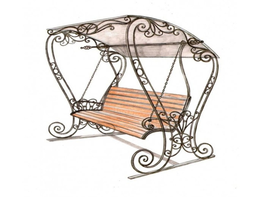 Качели кованые из проф трубы