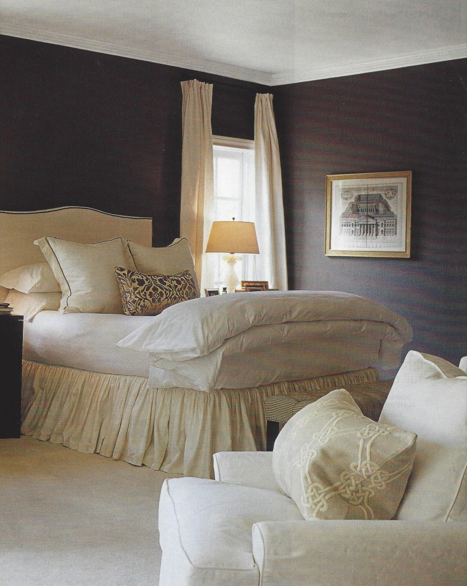 Коричневые стены в интерьере