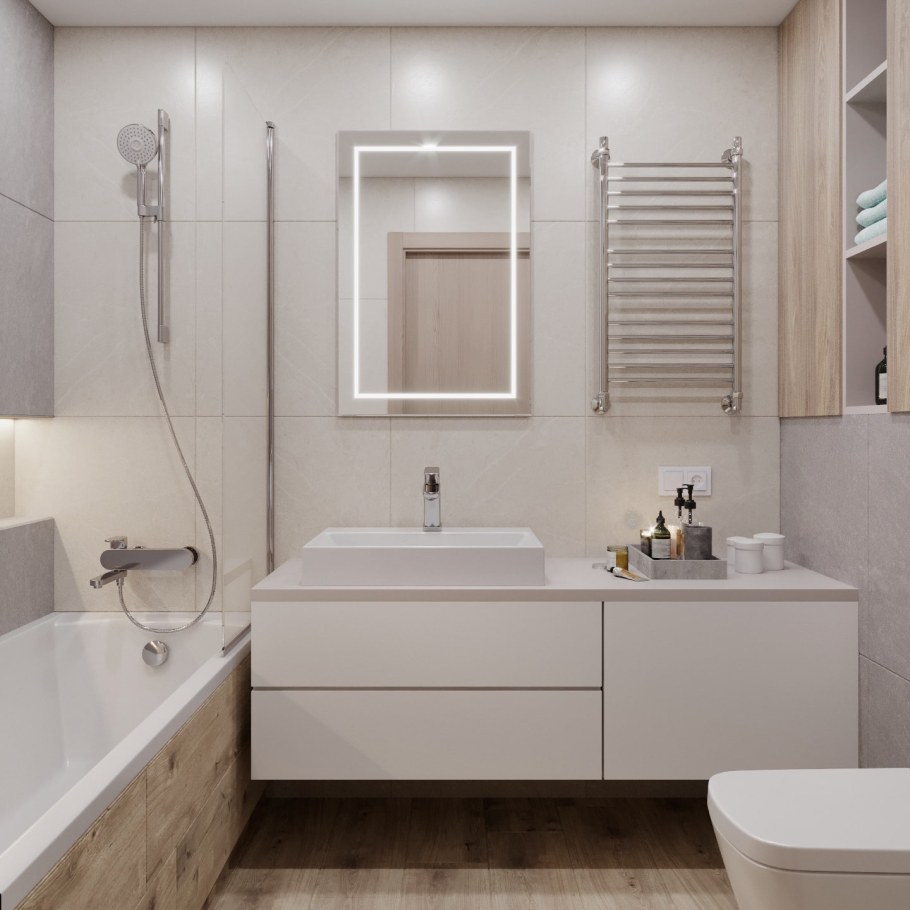 Стильная маленькая ванная