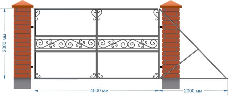 Ворота из профильной трубы 40х20