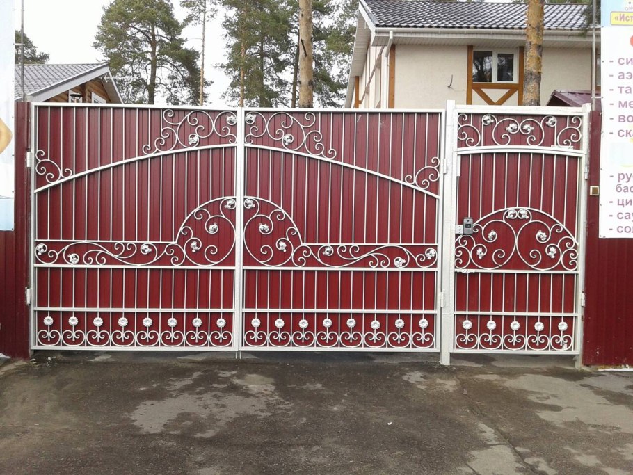 Калитка холодная ковка металлопрофиль