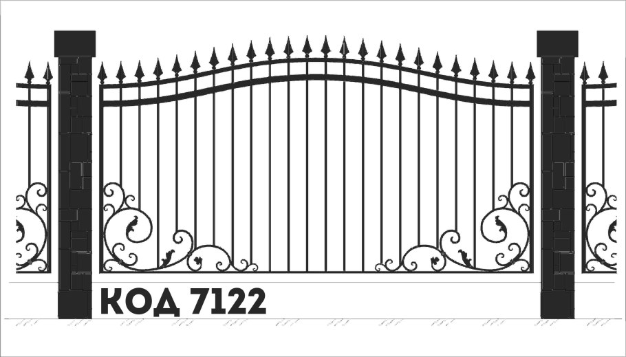 Эскиз ограждения забора