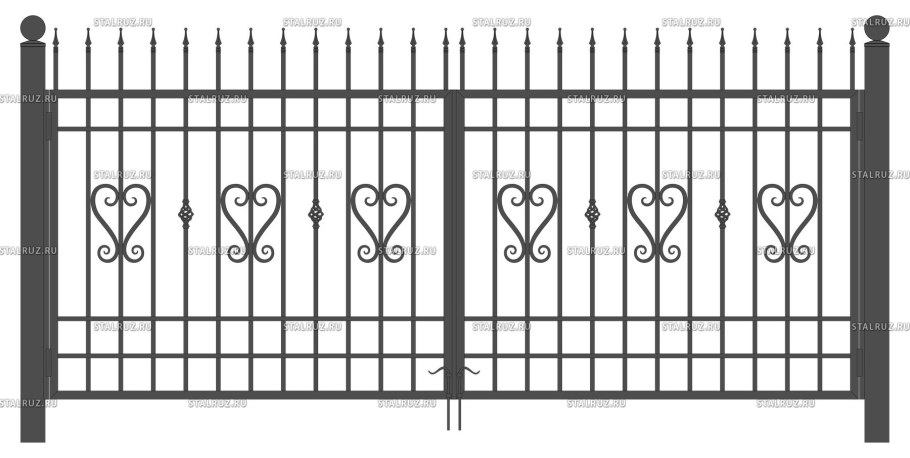 Забор из профильной трубы 20х20 чертеж