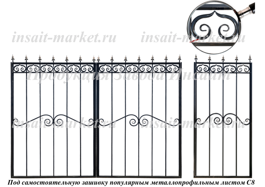 Узор на калитку из профтрубы