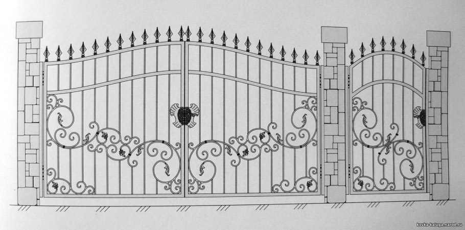 Кованые ворота v-040 (1 кв.м.)