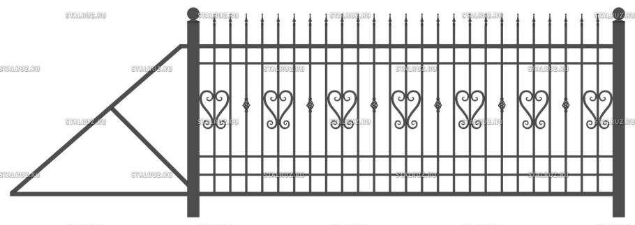 Откатные ворота 15 метров чертеж