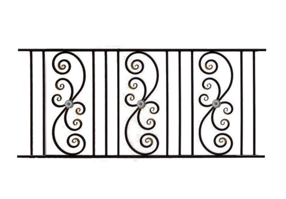 Перила холодная ковка профильная труба 15 на 15