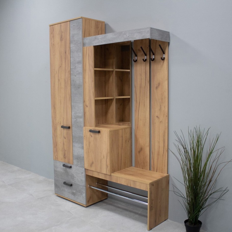 Прихожая Трамп крафт/Метрополитан грей