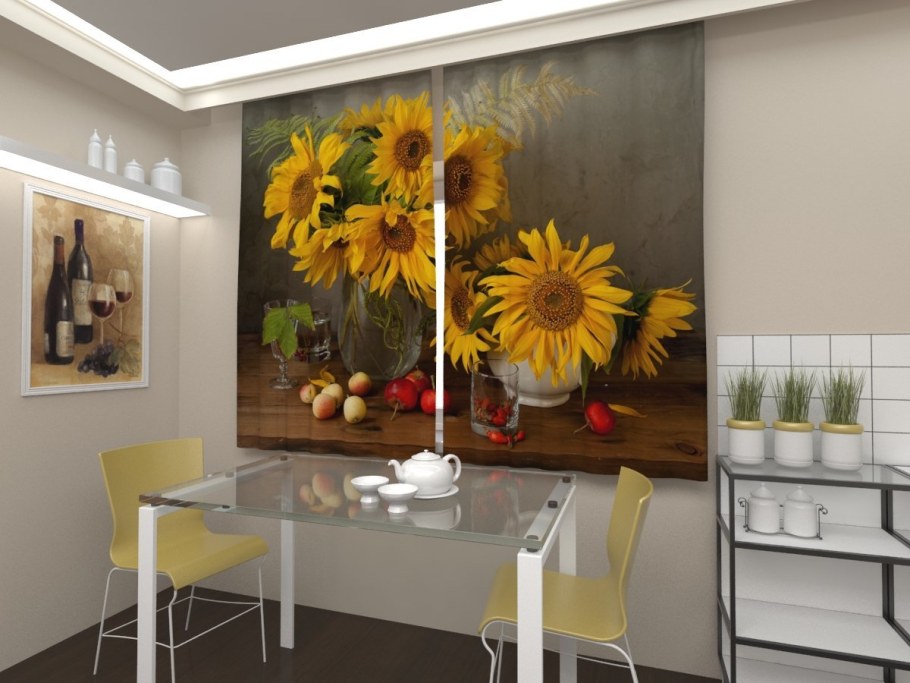 Кухня с подсолнухами